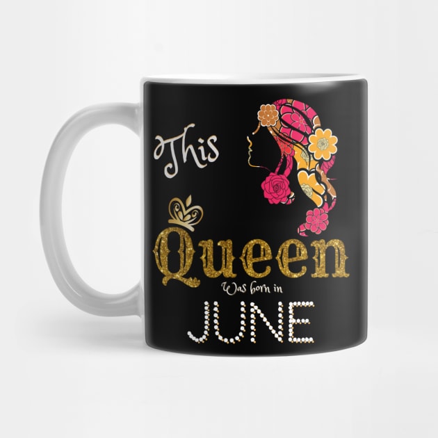 This Queen Was Born In June, Black Girl Birthday by JustBeSatisfied